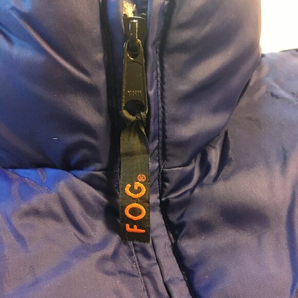 Fog by London Fog Vintage Puffer Coat Blue Large - Picture 3 of 10